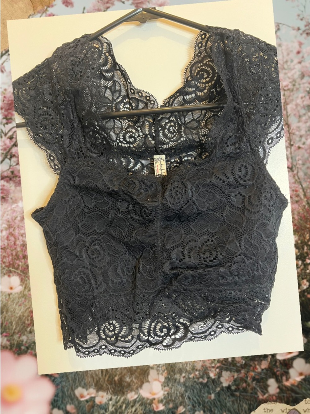 Free People Black Lace Bralette